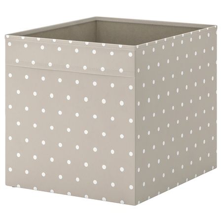 DRÖNA Коробка - бежевый/точечный 33x38x33 см