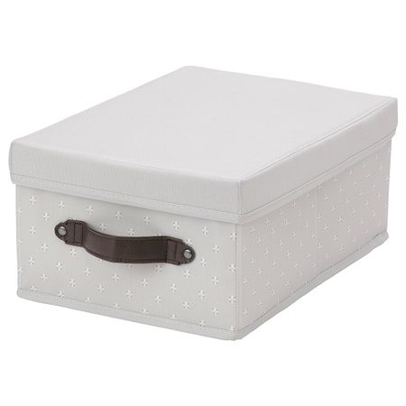 Коробка с крышкой, серый/с рисунком 25x35x15 см IKEA BLÄDDRARE БЛЭДДРАРЕ 404.743.94