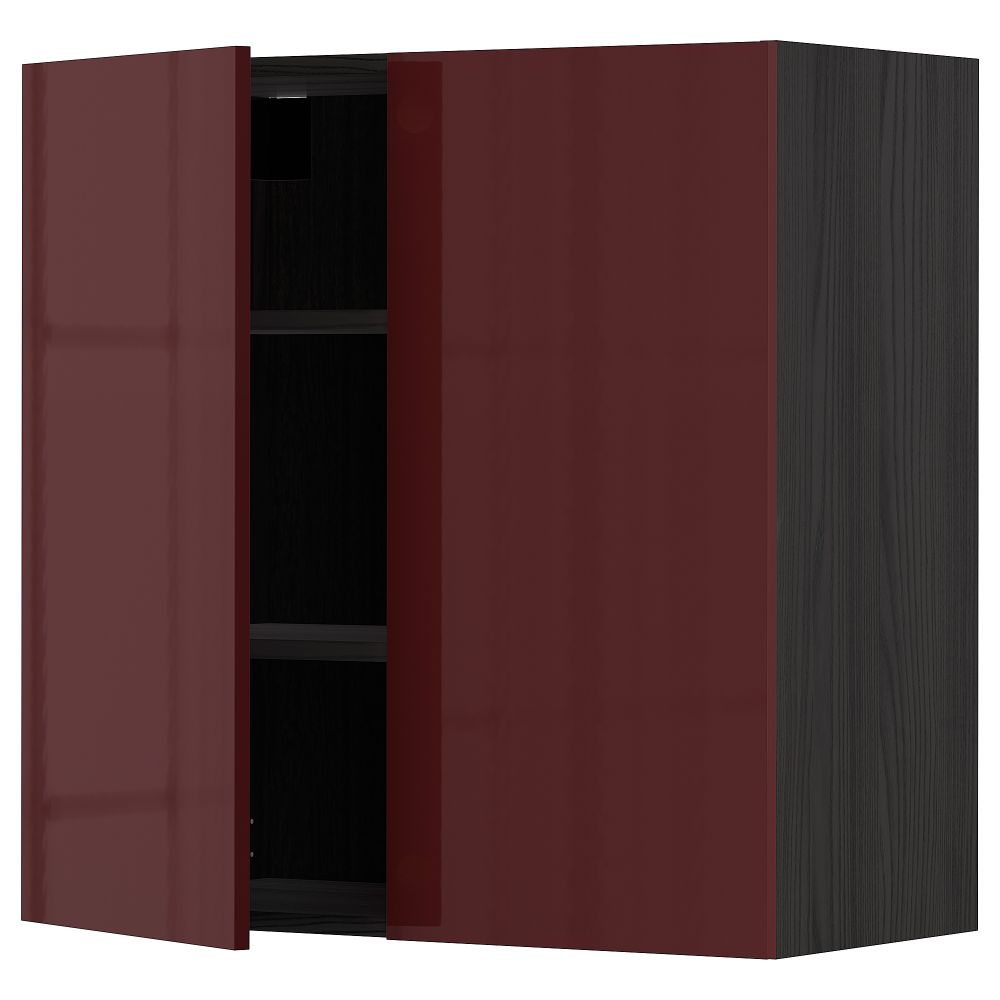 Навесной шкаф с полками, 2 дверцы, 80x80 cm IKEA METOD МЕТОД 594.653.61 - фото 1