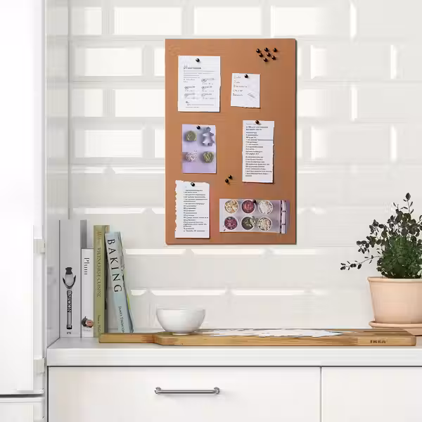 FLÖNSA ФЛЁНСА Доска для записей, с кнопками - пробка 52x33 см - фото 6