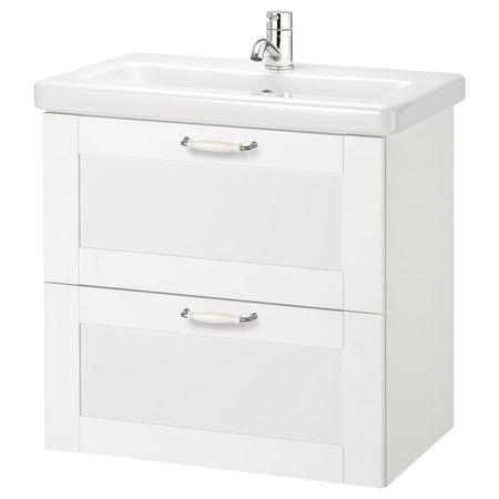 Шкаф под раковину с 2 ящиками, Йельсен белый/ПИЛКОН смеситель 64x43x65 см IKEA FISKÅN ФИСКОН / TVÄLLEN ТВЭЛЛЕН 894.304.50