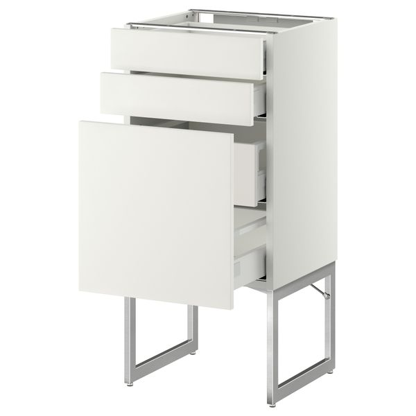 Напольный шкаф 3 фронтальных панели, 2 нижних, 2 средних ящика МЕТОД / МАКСИМЕРА, белый, Хэггеби белый - схема-чертеж с размерами