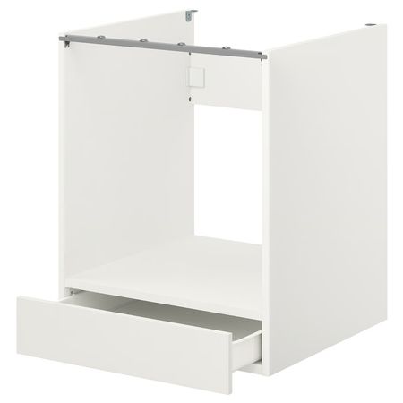 ENHET Напольный шкаф д/духовки, с ящиком - белый 60x62x75 см