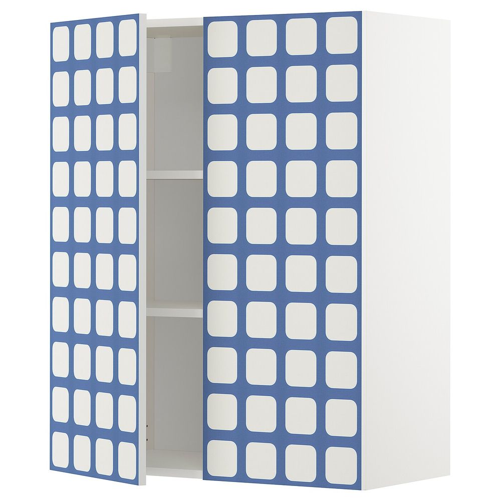 Навесной шкаф с полками/2дверцы, белый, Иттербин с печатным рисунком 80x100 см IKEA МЕТОД 792.870.61 - схема-чертеж с размерами