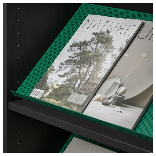 Стеллаж с наклонной полкой БИЛЛИ / БОТТНА, черно-коричневый, зеленый (80x28x202 см) - фото 3