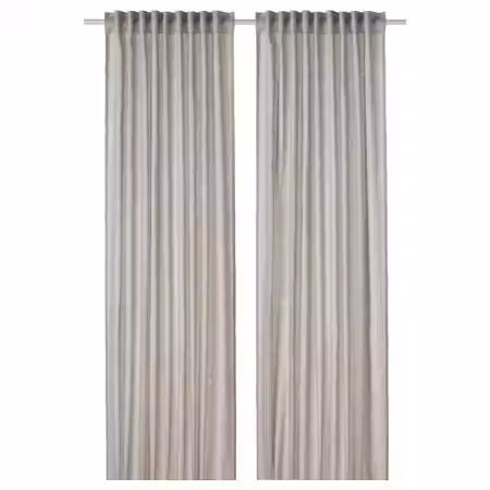 DYTÅG Гардины, 2 шт. - светло-серый/с лентой 145x300 см