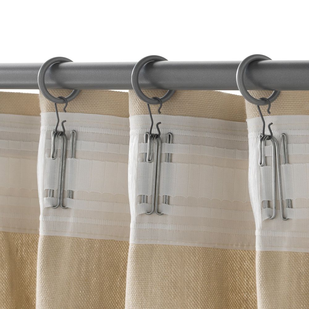 Гардин кольцо с зажимом и крючком, серебристый 25 мм IKEA SYRLIG СИРЛИГ 803.703.37 - фото 1