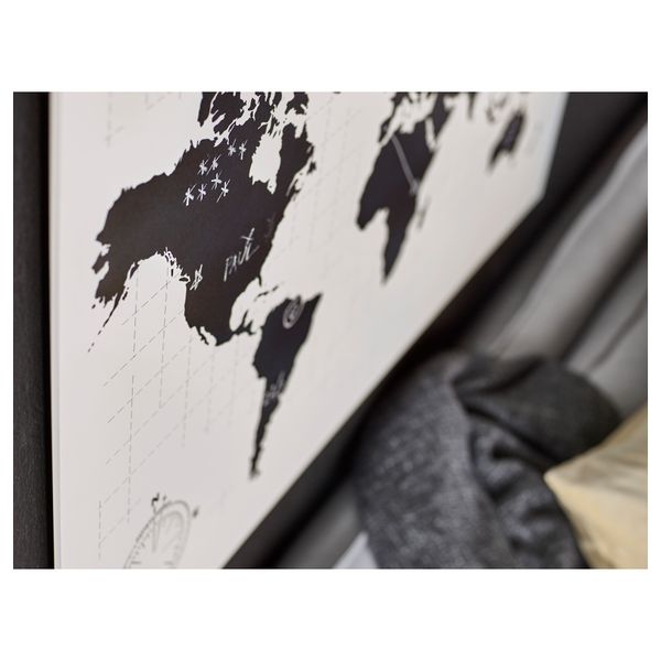 Доска для записей МЁЛЬТОРП, Карта мира (95x67 см) - схема-чертеж с размерами