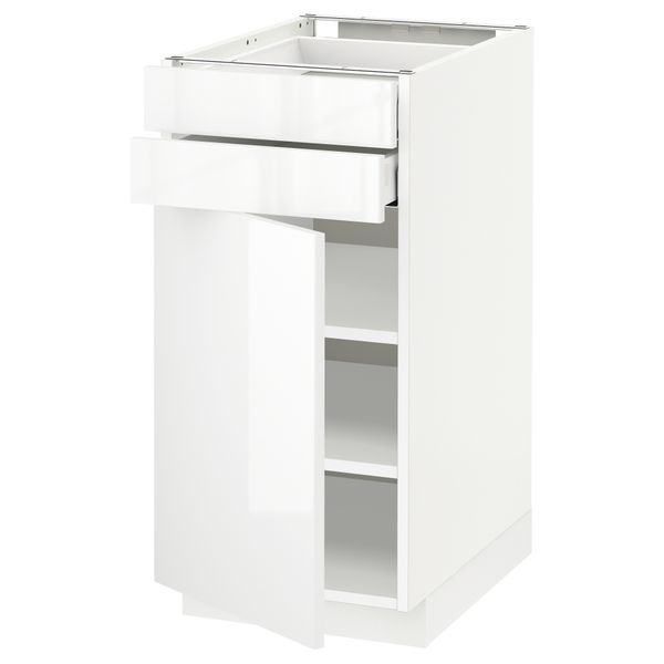 Напольный шкаф с дверцей, 2 ящиками МЕТОД / МАКСИМЕРА, белый, Рингульт белый - схема-чертеж с размерами