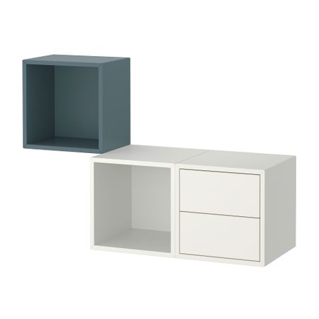 Комбинация для хранения, 105x35x70 см, серо-бирюзовый, белый IKEA EKET ЭКЕТ 693.860.66