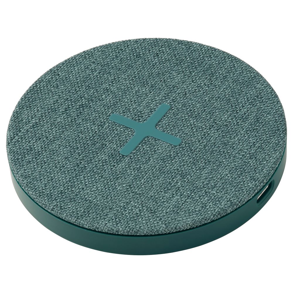 Устройство для беспроводной зарядки, текстиль, зеленый IKEA NORDMÄRKE 304.855.00 - фото 1