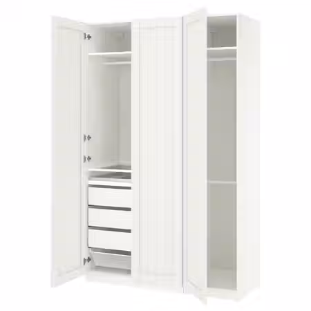 PAX / GULLABERG Гардероб, комбинация - белый/белый 150x60x236 см
