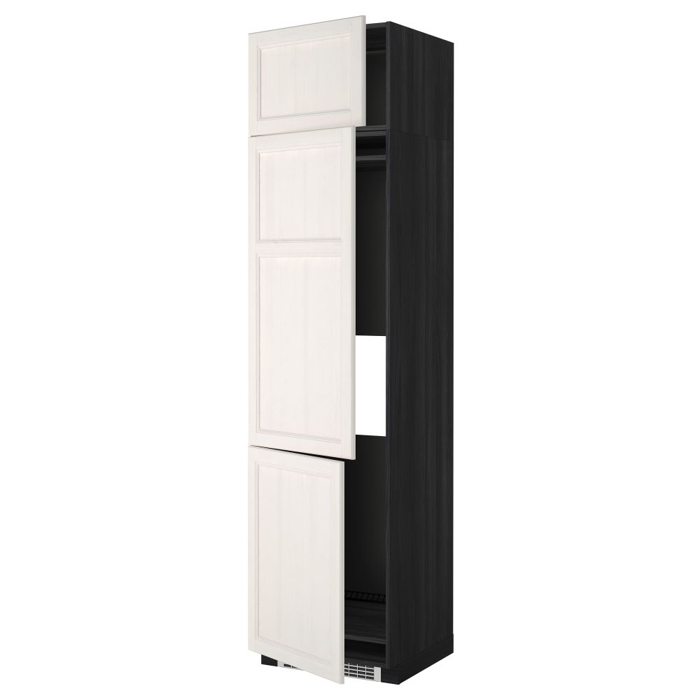 Высокий шкаф для холодильника или морозильника, с 3 дверями МЕТОД, черный, Лаксарби белый - схема-чертеж с размерами
