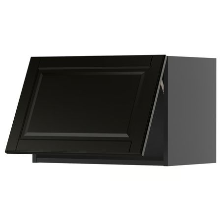 METOD Горизонтальный навесной шкаф - черно-серый/Bodbyn чёрный 60x40 см