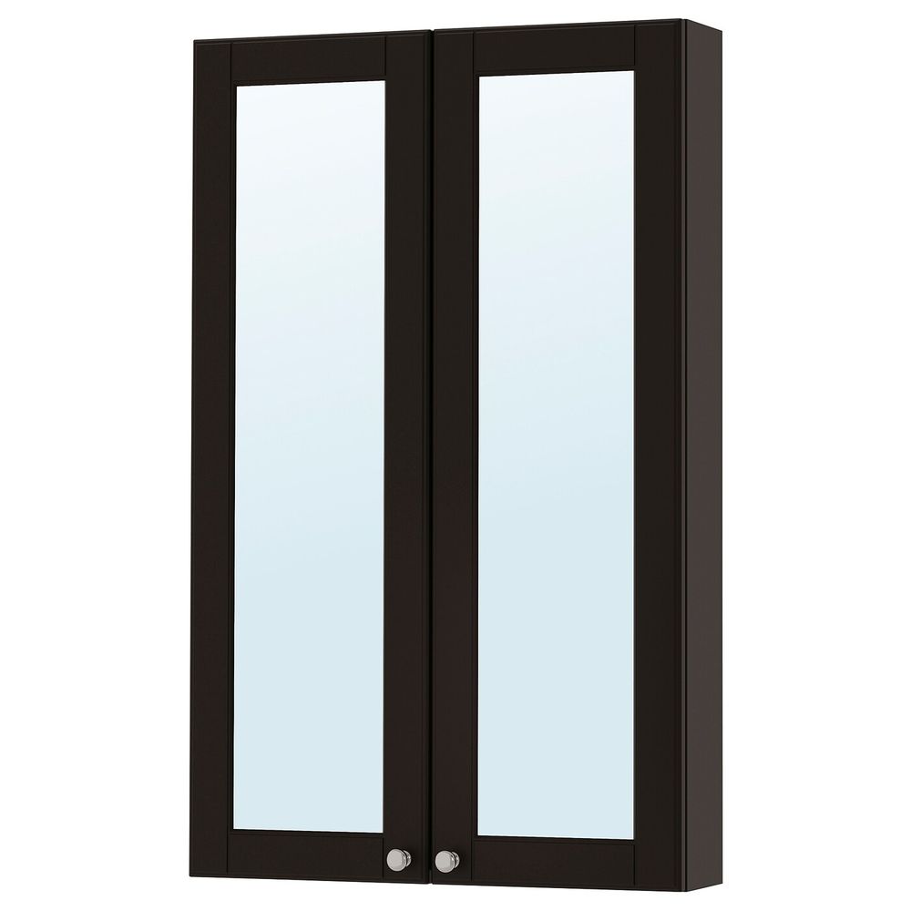 Зеркальный шкаф с 2 дверцами, Кашён темно-серый 60x14x96 см IKEA ГОДМОРГОН 303.995.93 - фото 1