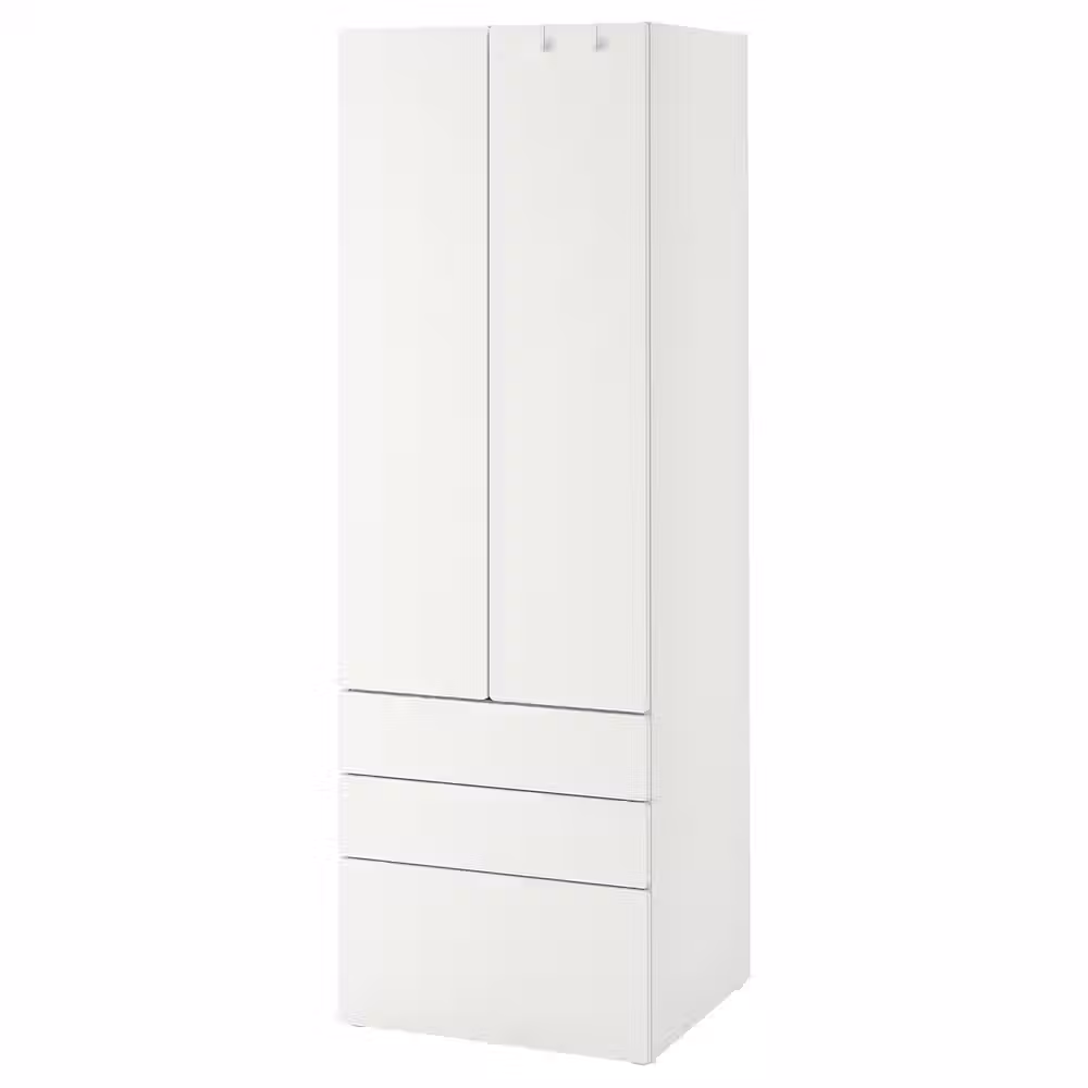 SMÅSTAD / PLATSA Гардероб - белый белый/с 3 ящиками 60x57x181 см - фото 1