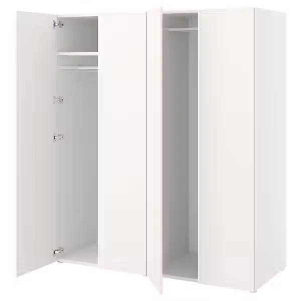 PLATSA Гардероб 4-дверный - белый/Fonnes белый 160x57x181 см - фото 1