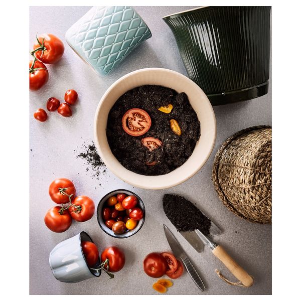 Кашпо, серый, 9 см IKEA СОТКОРСБЭР 304.419.31 - схема-чертеж с размерами