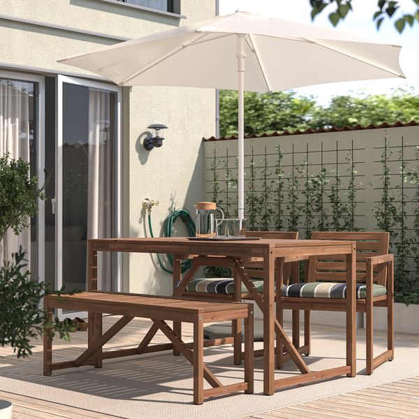 Стол + 2 стула + скамья, для сада IKEA NÄMMARÖ 795.445.36 - схема-чертеж с размерами