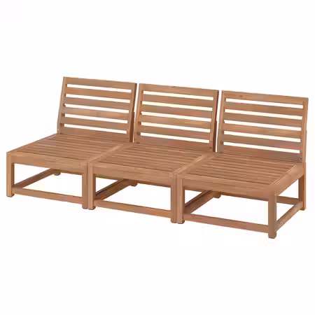 NÄMMARÖ 3-местный модульный диван, садовый - светло-коричневая морилка 189 см