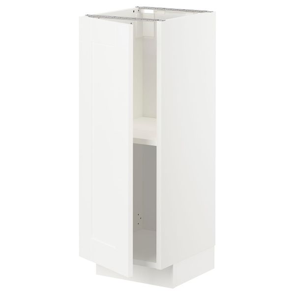 Напольный шкаф с полками, белый/Сэведаль белый 30x37 см IKEA METOD МЕТОД 293.004.37 - схема-чертеж с размерами