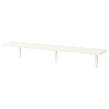 Полка навесная, белый, белый, 120x20 см IKEA БЕРГСХУЛЬТ / ЭКБИ СТЁДИС 292.906.31