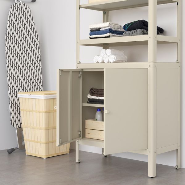 Стеллаж с 1 шкафчиком, бежевый 80x37x161 см IKEA KOLBJÖRN КОЛЬБЬЁРН 492.916.44 - фото 4