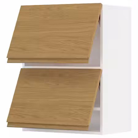METOD Навесной шкаф/2 дверцы, горизонтал - белый/Voxtorp под дуб 60x80 см