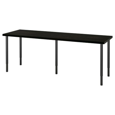 Письменный стол, черно-коричневый, черный, 200x60 см IKEA LAGKAPTEN ЛАГКАПТЕН, OLOV ОЛОВ 094.176.69