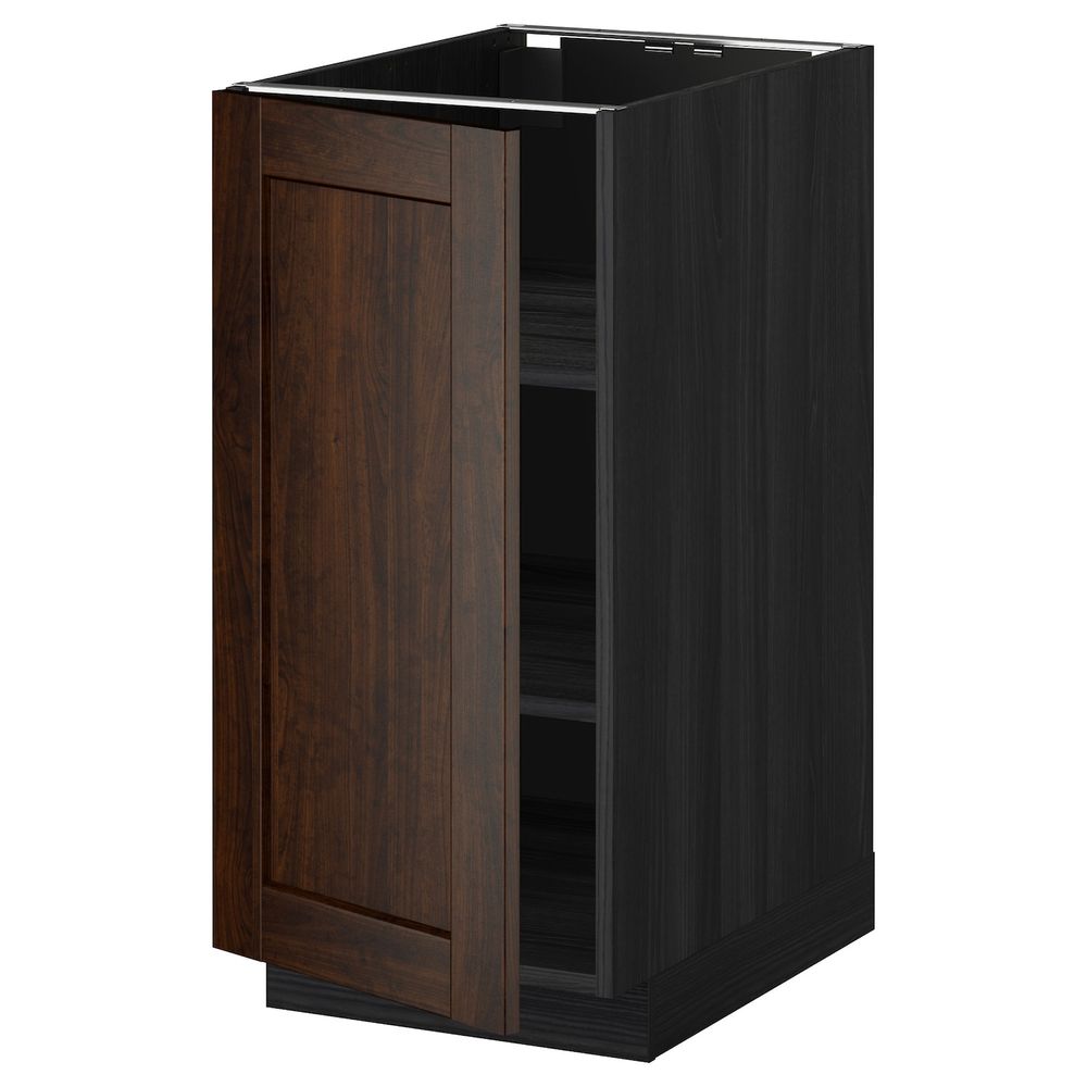 Напольный шкаф с полками, черный/Эдсерум коричневый 40x60 см IKEA МЕТОД 092.266.03 - схема-чертеж с размерами