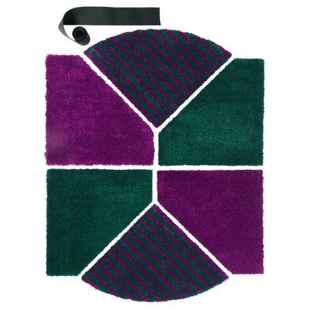 Ковер, короткий ворс СЬЕЛЬВСТЭНДИГ, зеленый, сиреневый (148x191 см)