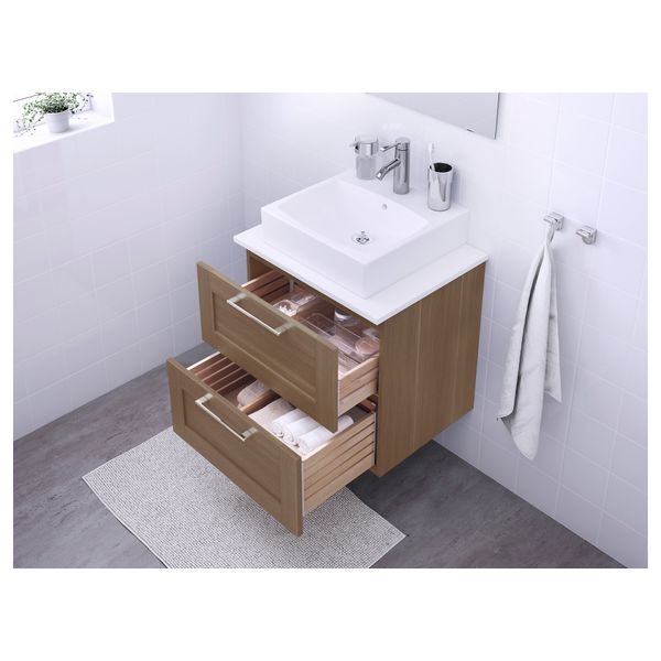 Шк п-раковину/столешн45x45/раковина ГОДМОРГОН/АЛДЕРН / ТОРНВИКЕН, под грецкий орех, белый (62x49x72 см) - схема-чертеж с размерами