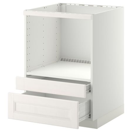 Напольный шкаф для комбинирования СВЧ, ящики МЕТОД / ФОРВАРА, белый, Лаксарби белый (60x60 см)