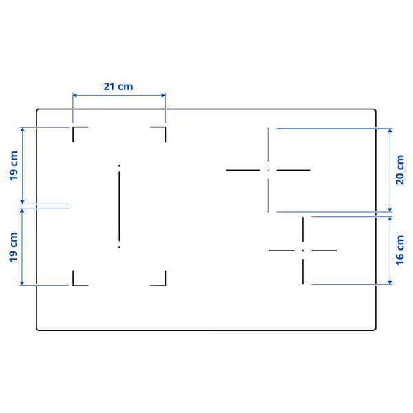 ROGESTAD РОГЕСТАД Индукц варочн панель - IKEA 500 чёрный 78 см - схема-чертеж с размерами