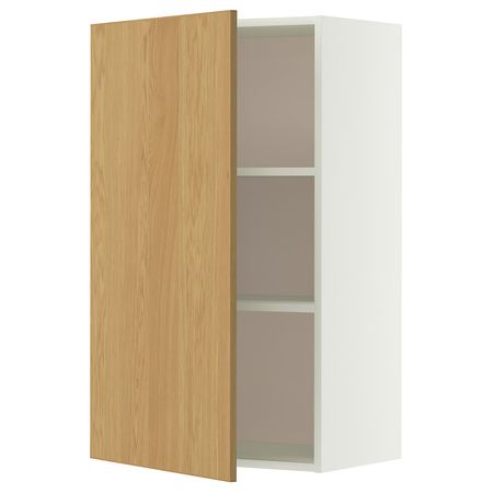 METOD Навесной шкаф с полками - белый/Sinarp дубовый шпон 60x100 см