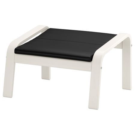 Табурет для ног ПОЭНГ, белый, Смидиг черный