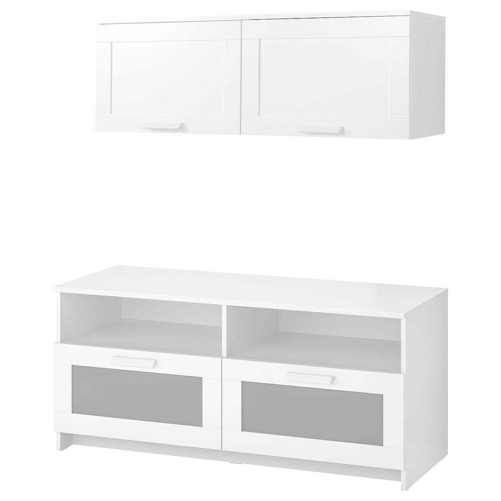 Шкаф для ТВ, комбинация, белый 120x41x190 см IKEA BRIMNES БРИМНЭС 593.968.34 - фото 1