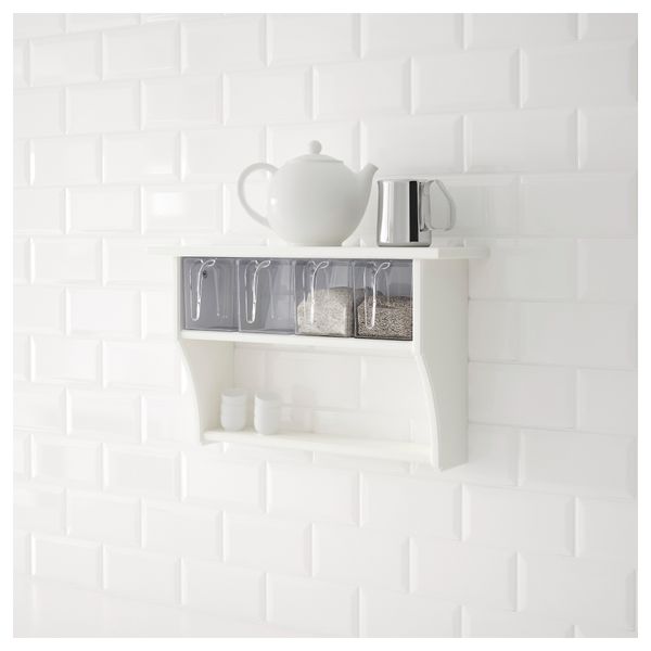 Навесная полка с ящиками СТЕНСТОРП, белый (60x37 см) - фото 2