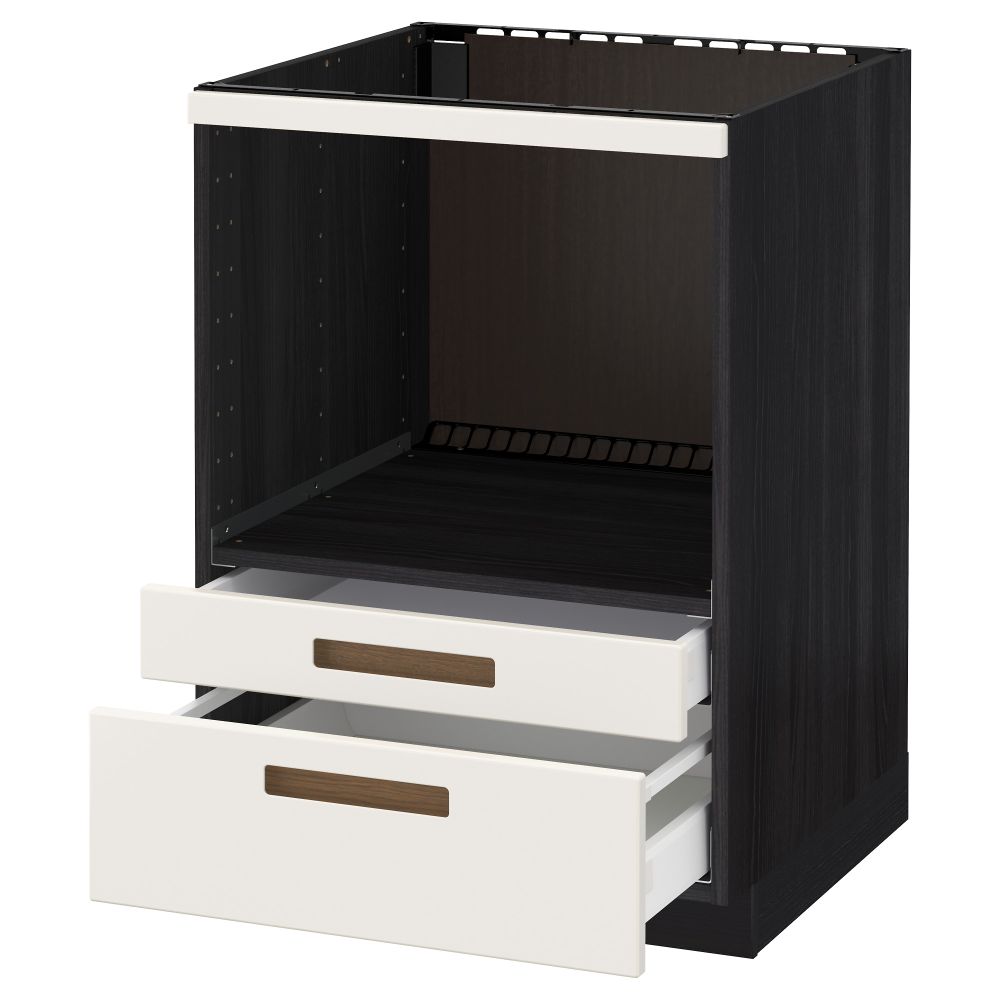 Напольный шкаф для комбинирования СВЧ, ящики МЕТОД / МАКСИМЕРА, черный, Мэрста белый (60x60 см) - схема-чертеж с размерами