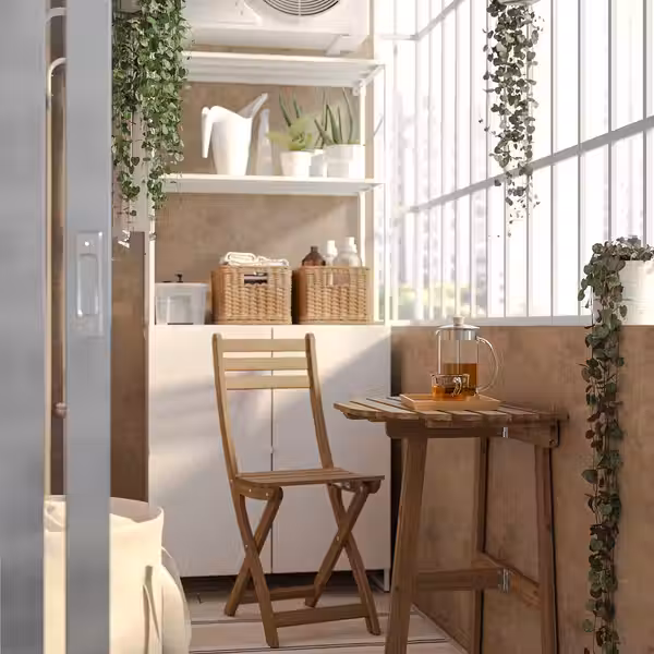 ASKHOLMEN Стол+1 складной стул, д/сада - темно-коричневый 70x44 см - фото 2