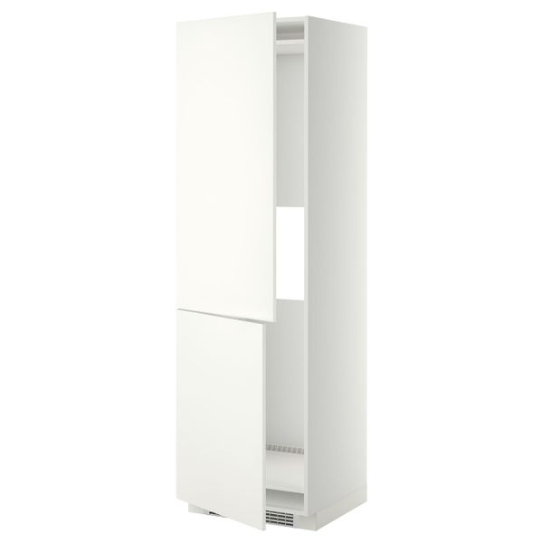 Высокий шкаф для холодильника или морозильн, белый/Хэггеби белый 60x60x200 см IKEA METOD МЕТОД 392.261.64 - схема-чертеж с размерами