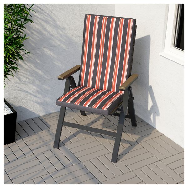 Садовое кресло, регулируемая спинка ФАЛЬСТЕР, складной черный черный, коричневый - фото 7