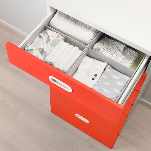 Комод с 6 ящиками, белый, красный 60x50x128 см IKEA STUVA СТУВА / FRITIDS ФРИТИДС 892.527.30 - схема-чертеж с размерами