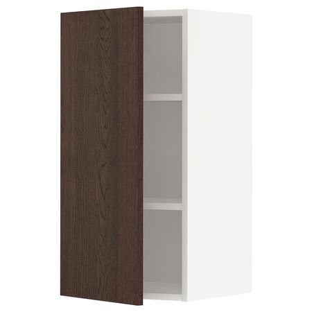 METOD Навесной шкаф с полками - белый/Sinarp коричневый 40x80 см