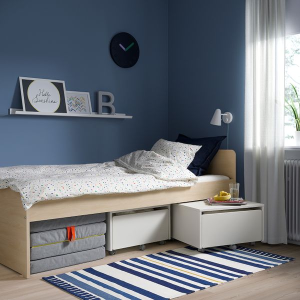 Ящик для хранения на колесиках, белый 62x62x35 см IKEA SLÄKT СЛЭКТ 303.629.76 - схема-чертеж с размерами