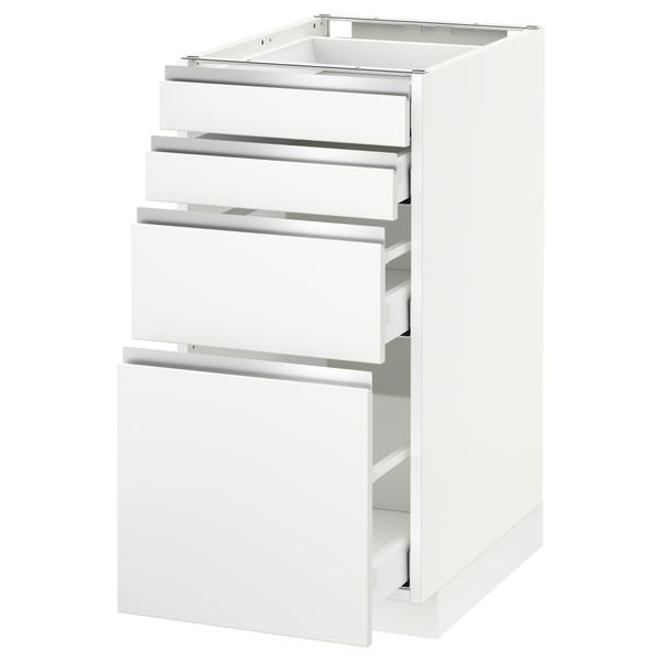 Напольный шкаф 4 фронтальных панели, 4 ящика МЕТОД / МАКСИМЕРА, белый, Нодста белый - схема-чертеж с размерами