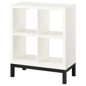 KALLAX Стеллаж с основанием - белый/чёрный 77x94 см