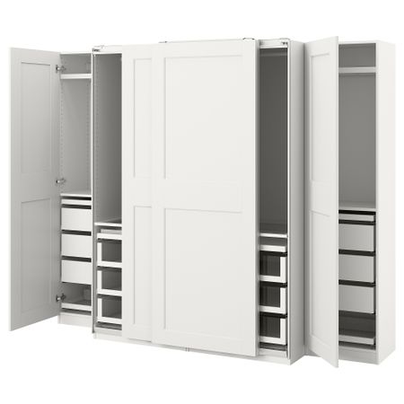 Гардероб, комбинация, 250x66x201 см, белый IKEA PAX ПАКС, GRIMO ГРИМО 293.950.15