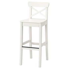 Стул барный, белый, 74 см IKEA INGOLF ИНГОЛЬФLF ИНГОЛЬФ 001.217.66