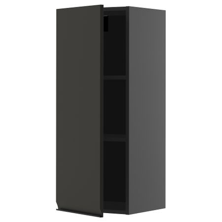 Навесной шкаф с полками, черно-серый, Upplöv матовый антрацит, 40x100 см IKEA METOD МЕТОД 695.878.71